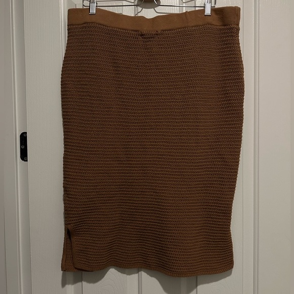 Simply Vera Vera Wang Crocheted Brown Midi Skirt XXL - Picture 2 of 5